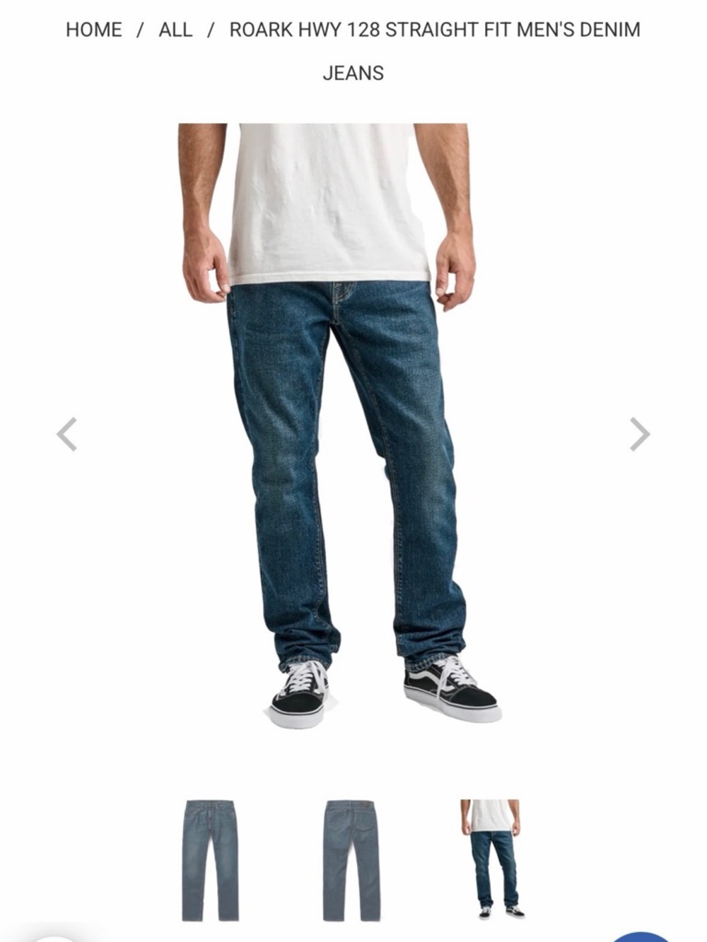 Roark HWY 128 Straight Fit Men's Denim Jeans - Dark Blue